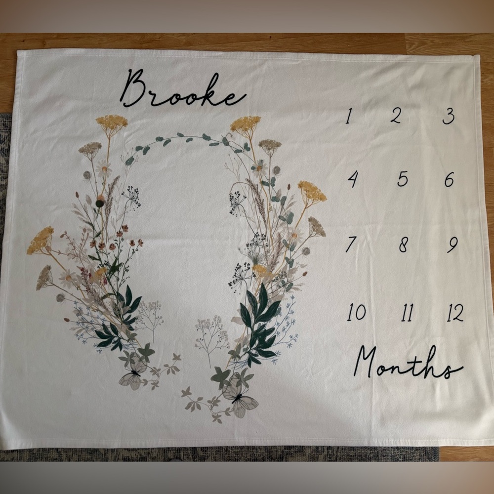 Wildflower Baby Milestone Blanket - Brooke